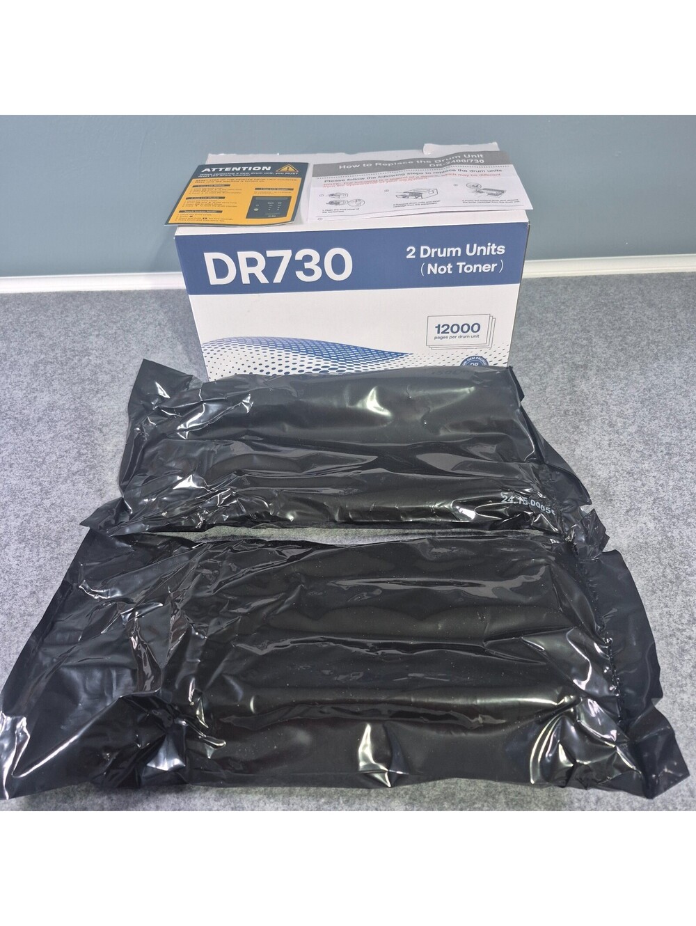 NEW MCYCOLOR DR-730 Drum Unit 2-Pack for Brother Printers 24000 Pages Non-OEM